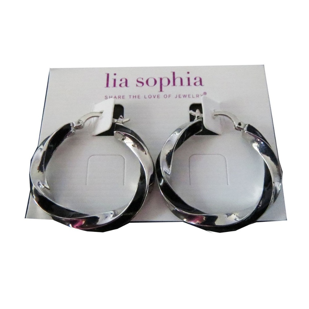 LIA SOPHIA "TWIST & SHOUT" HOOP PIERCED EARRINGS